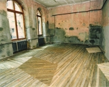 Reichstag Vorschlag, vloer van sloophout, Berlijn, 1996, met Walter Bartelings